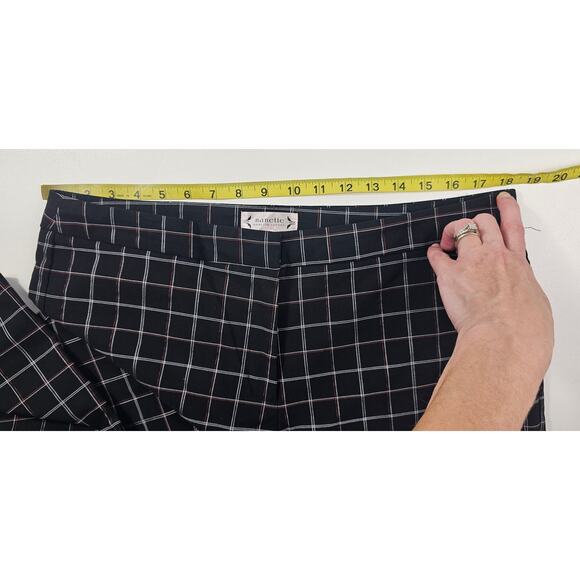 Nanette Lepore very black plaid statement trousers pants EUC s14 career casual - Picture 5 of 9